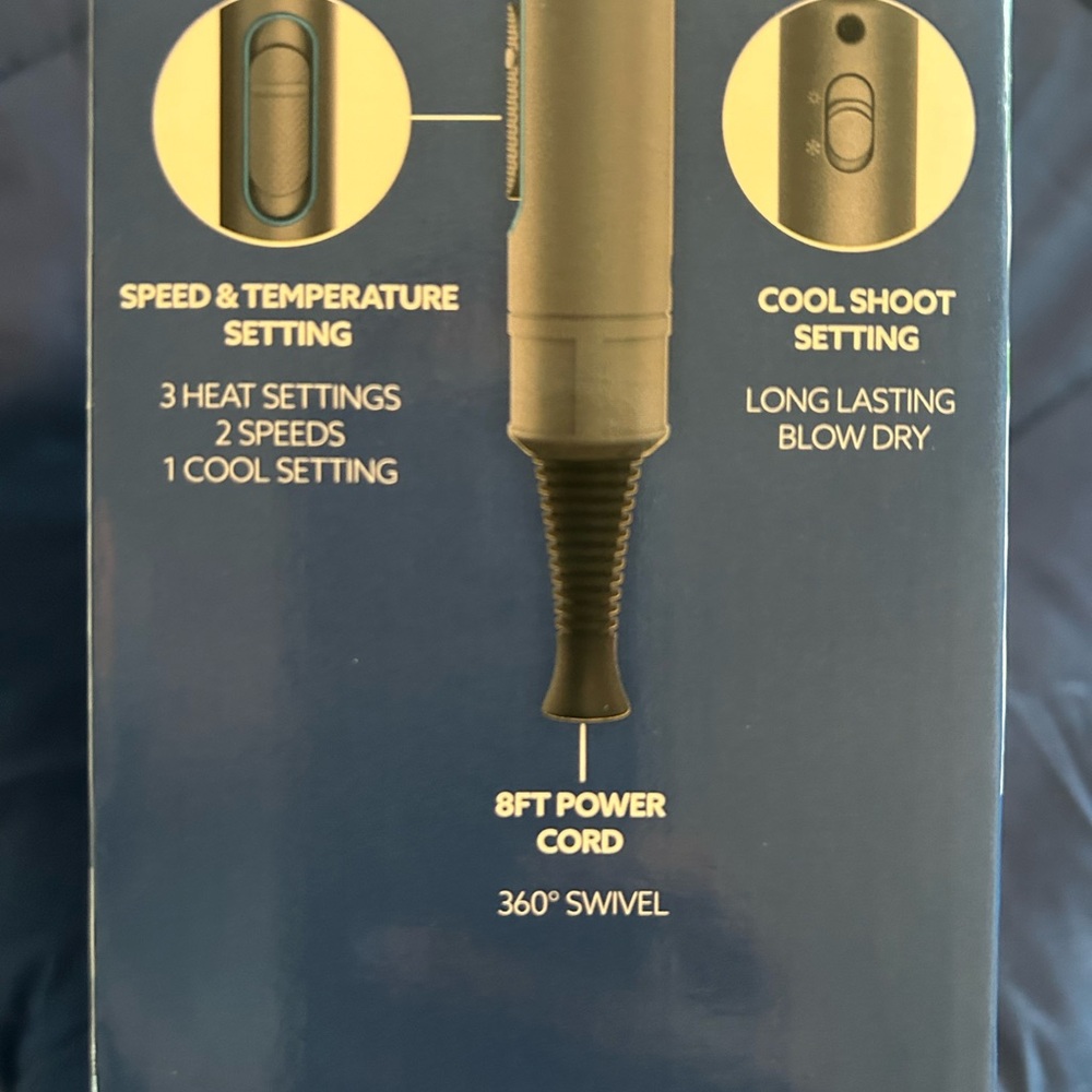 BLISS • Bladeless Hair Dryer • Grey/Blue • Medium • - Picture 4 of 6